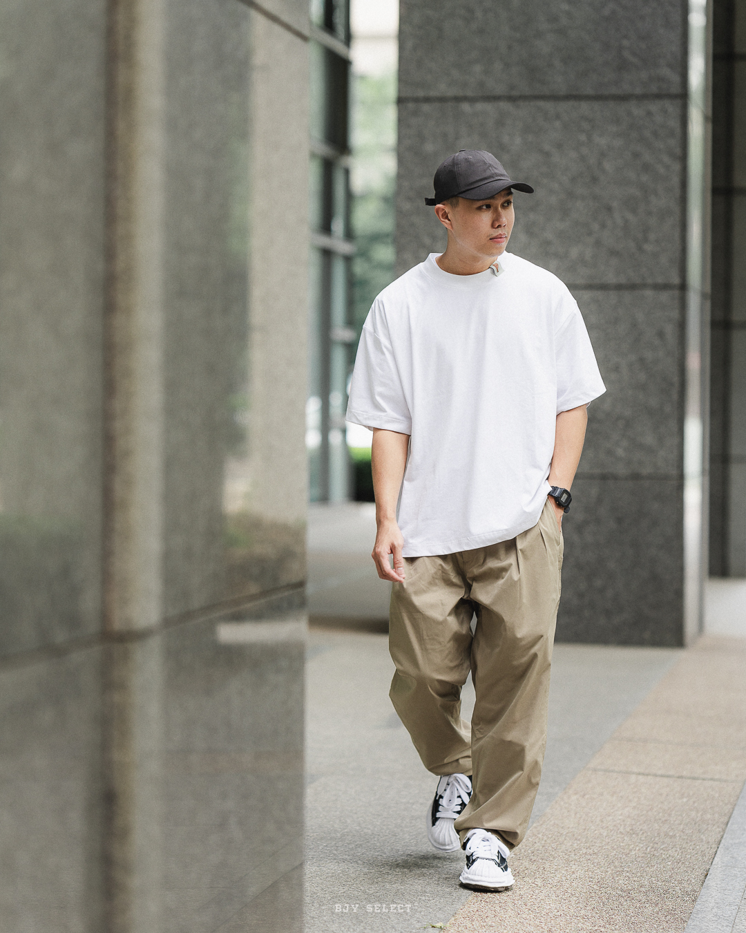 #現貨 Tailor collection 口袋拉鍊設計 反摺長褲 直筒褲 黑 卡其 2305