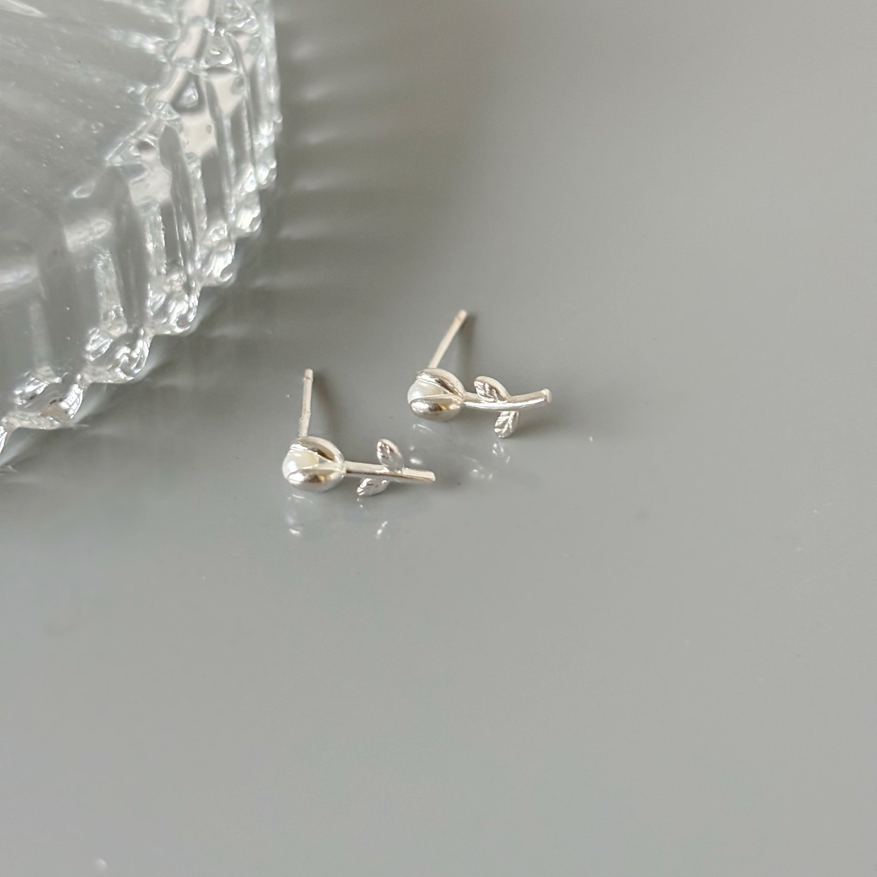 珍珠鬱金香耳環