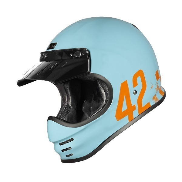 ORIGINE VIRGO DANNY 亮光淺藍 彩繪 全罩安全帽 復古 山車帽