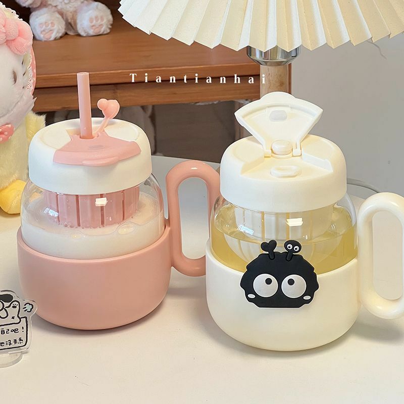 Bulbous Glass Cup (with Charcoal Ball Stickers) - 550ml