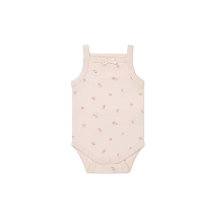 JAMIE KAY│Organic Cotton Bridget Singlet Bodysuit碎花細肩帶包屁衣．Meredith Morganite