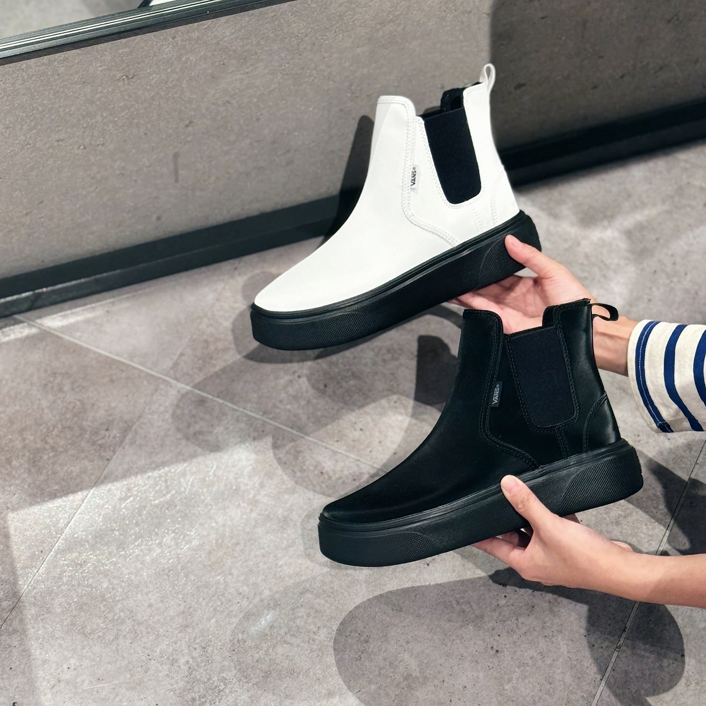 Vans Side Gore Hover 黑色 黑白 皮革 短靴 增高 厚底 V192HOVER