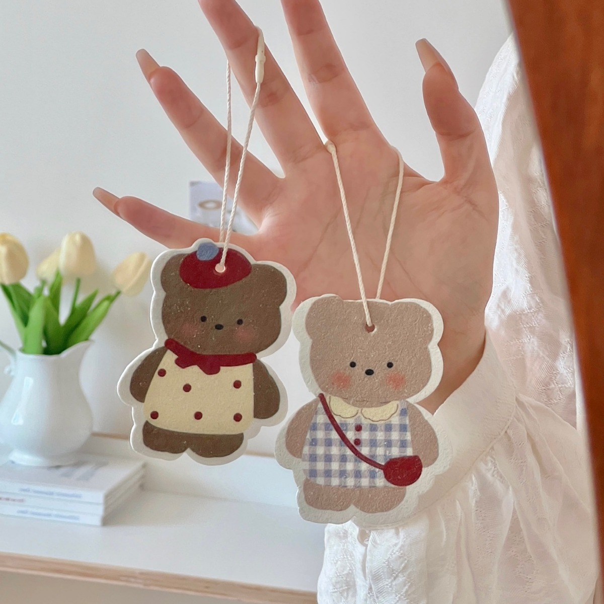 《4919》小熊外出郊遊系列天然木將棉清潔海棉