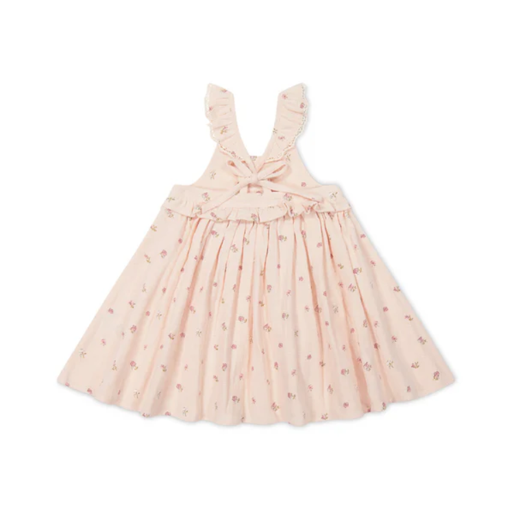 JAMIE KAY│Organic Cotton Muslin Lola Dress細肩綁帶碎花洋裝．Meredith Morganite
