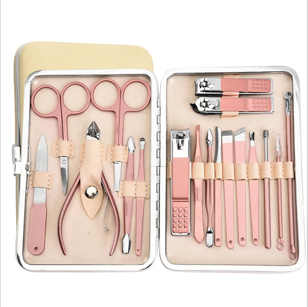 JK Korea rose gold 18-piece nail clipper manicure tool set J0291