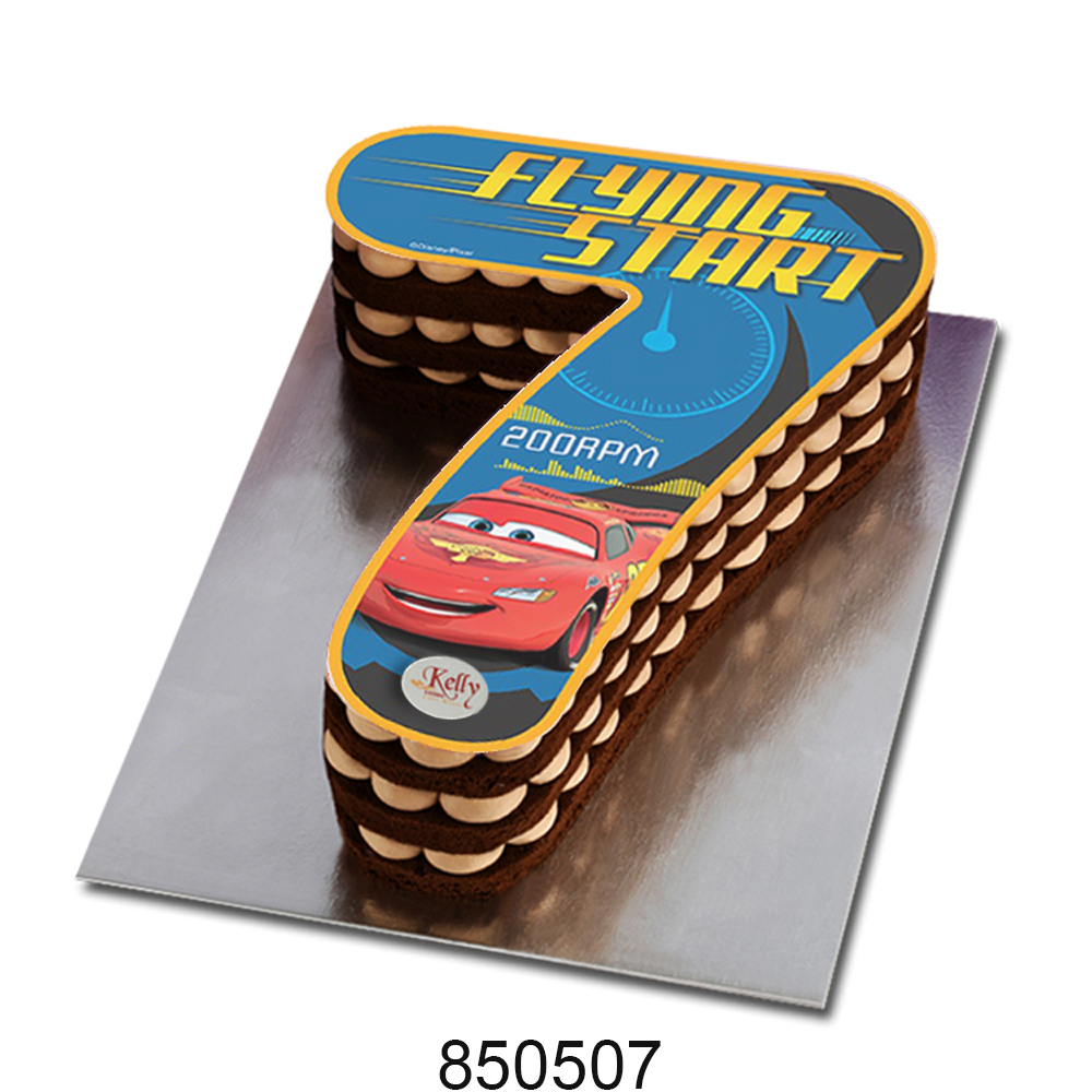 No. 7 Cars Edible Image Cake