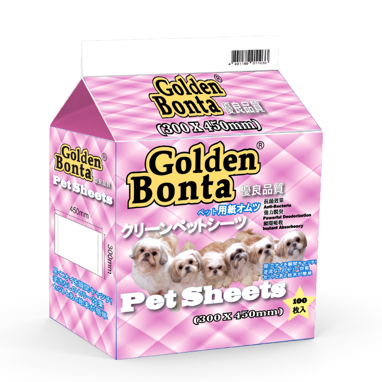 Golden Bonta⎜寵物墊 450 x 300mm (100片) (GTP-01)