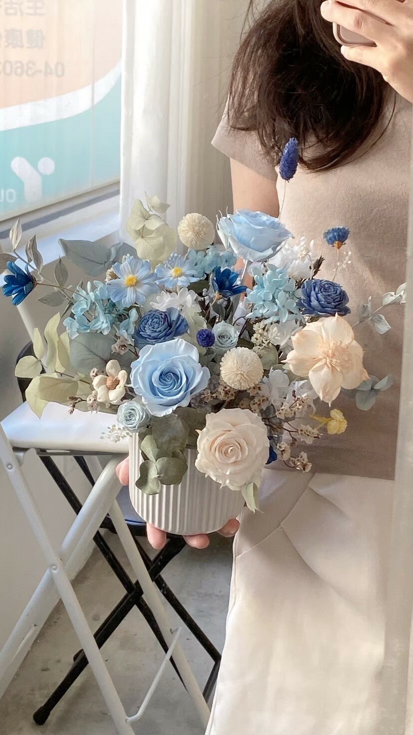 開幕永生盆花-蘇打藍