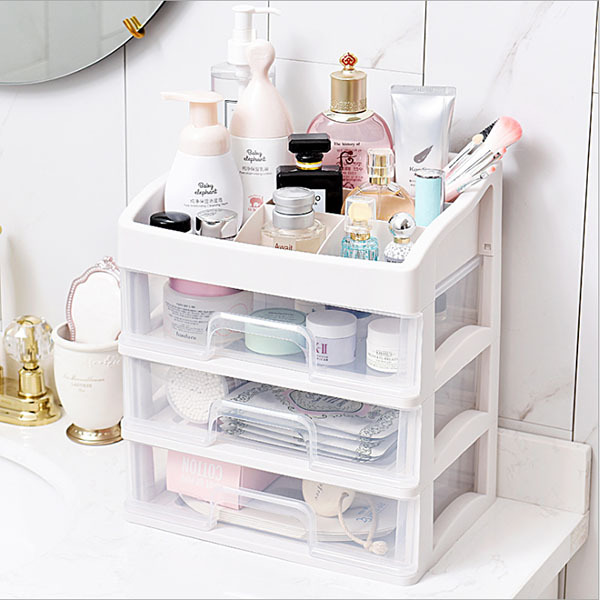 JK Korea three-layer drawer-type dust-proof cosmetics storage box J0310