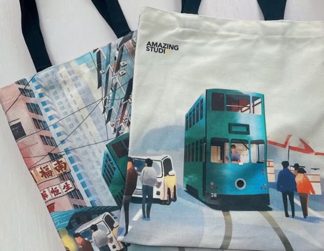 AMAZING STUDIO 側背帆布袋【電車】