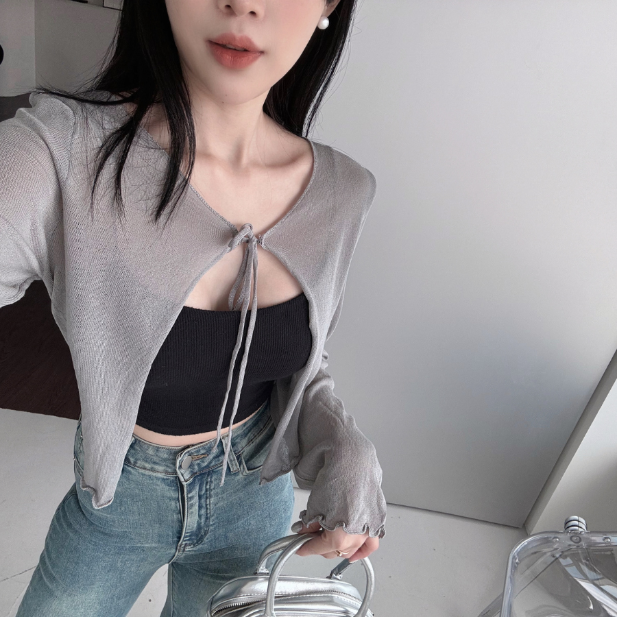 【早秋薄外套】DOMISS氣質小甜心 罩衫 長袖外套-4色 (現貨)