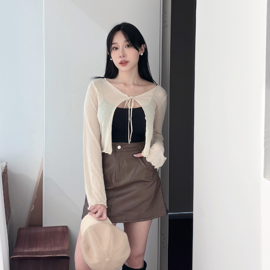 【早秋薄外套】DOMISS氣質小甜心 罩衫 長袖外套-4色 (現貨)