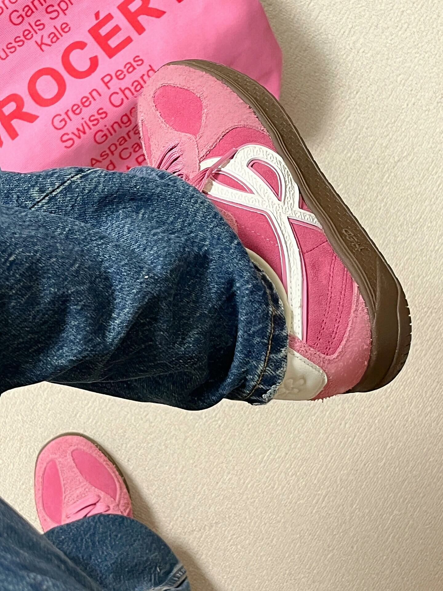 HBD x We Flower 小花鞋 麂皮 拼接 焦糖底 復古 德訓鞋 桃紅色 叛逆粉 winter同款/預購