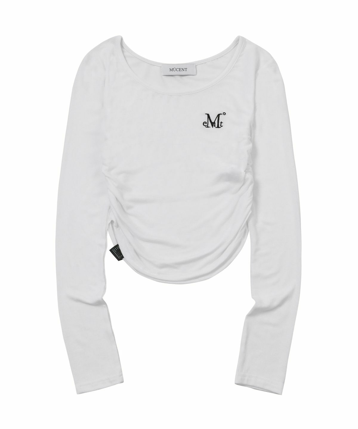 MUCENT SIGNATURE LOGO U-NECK SHIRRING T
