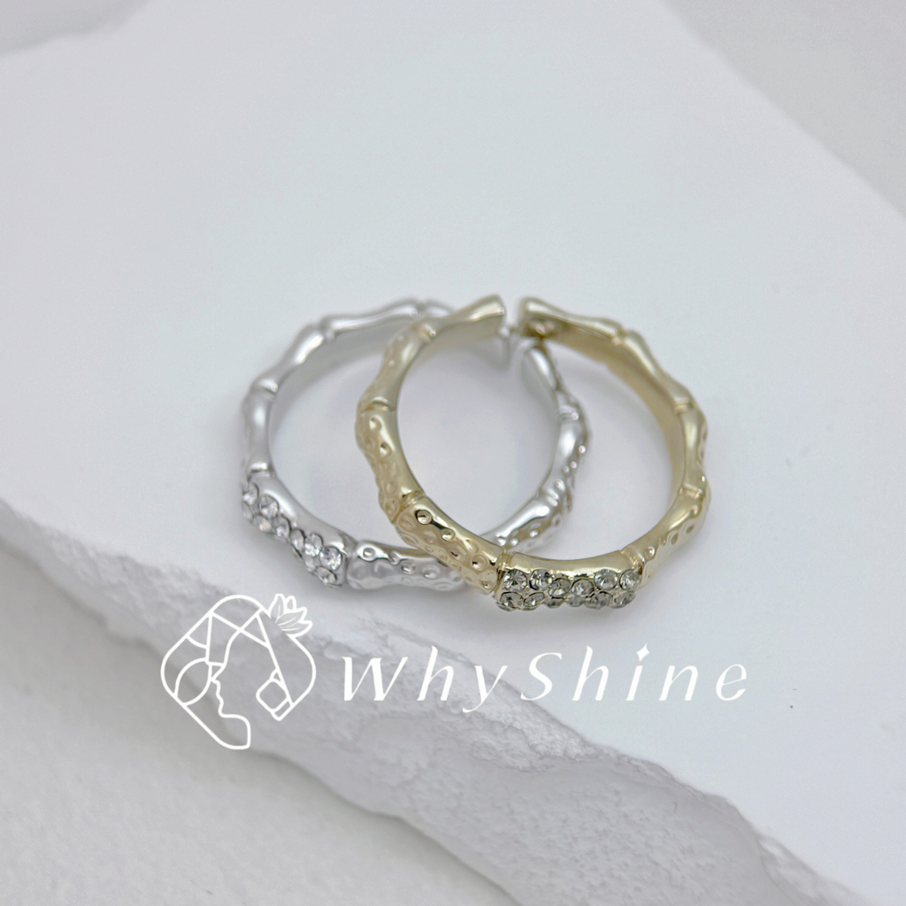 鑲鑽造型竹節戒指