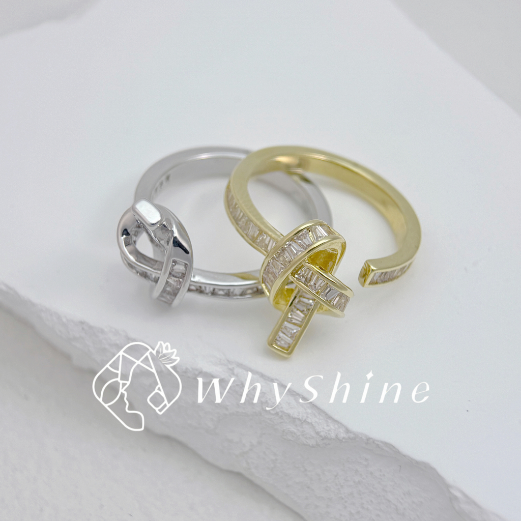 繩結鑲鑽造型戒指