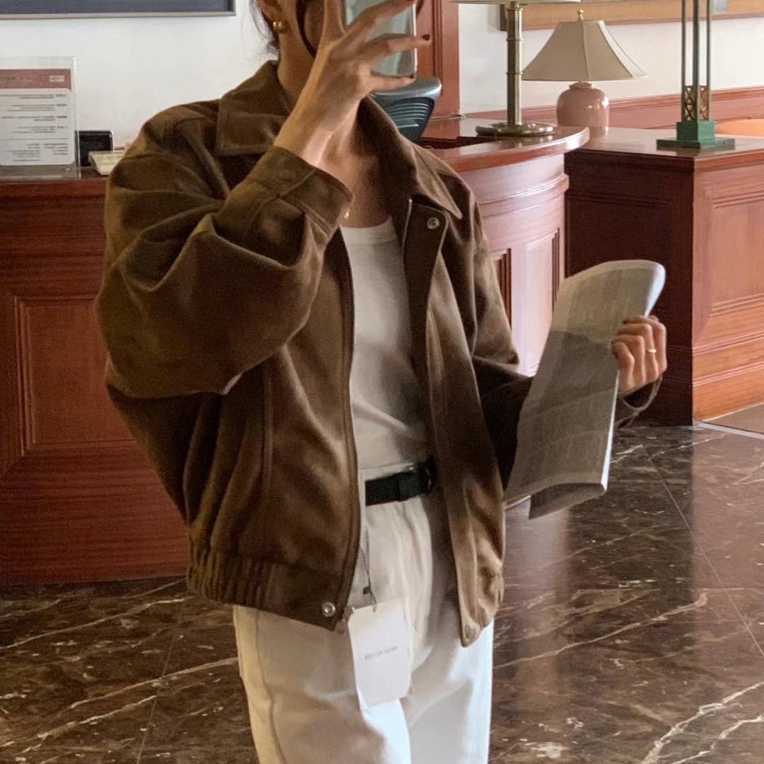 今年必收! 帥氣onni麂皮外套 現/預