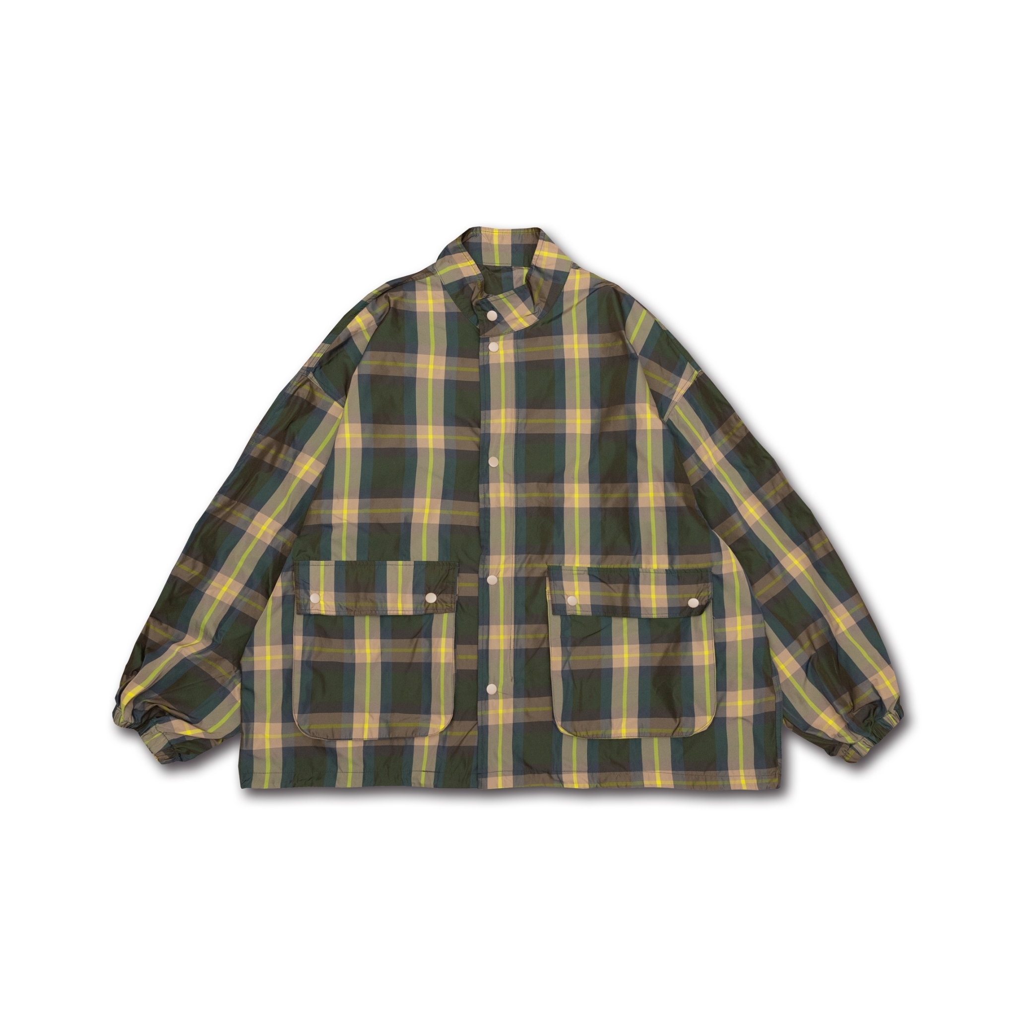 KOREA Odin 寬版格紋尼龍外套