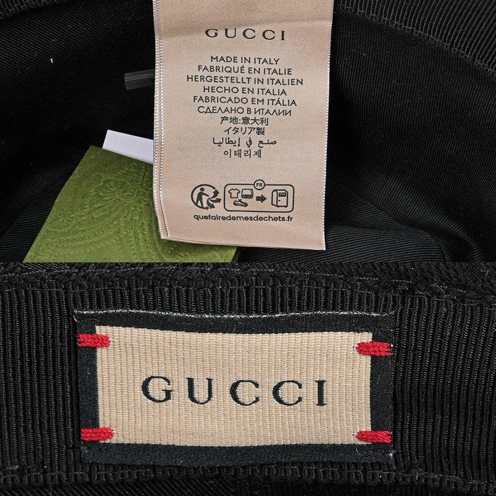 【GUCCI】GG Logo 帆布及牛皮復古漁夫帽 M/L號(黑色) 576587 4HG53 1060