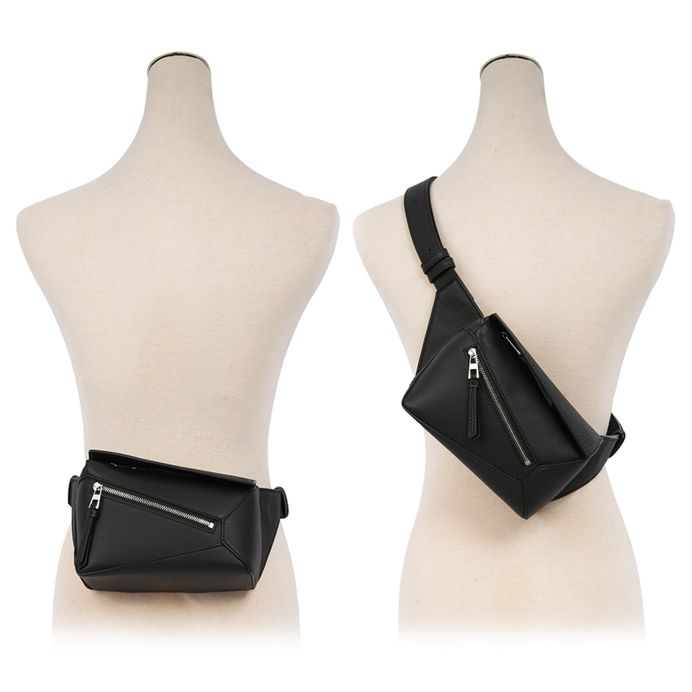 【LOEWE】Puzzle 經典小牛皮迷你腰包(黑色) B510EB1X03 1100