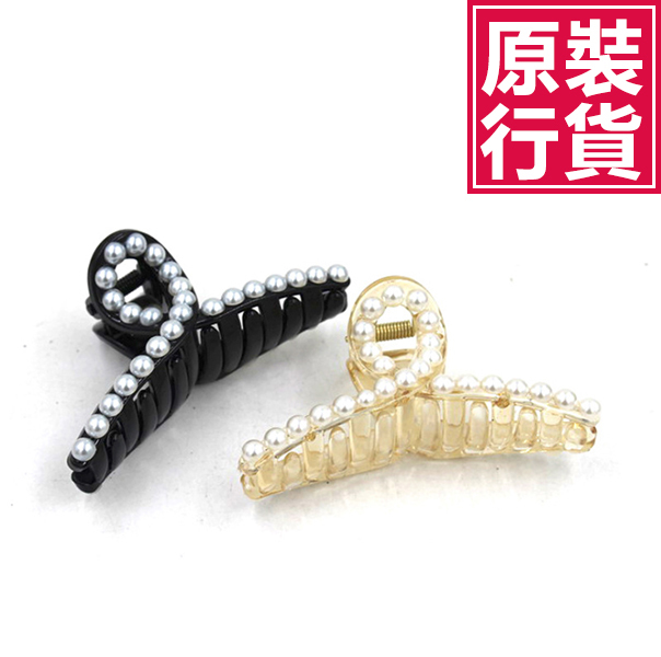 JK Korea Large Simple Clip Girls Pearl Bow Clip J0344