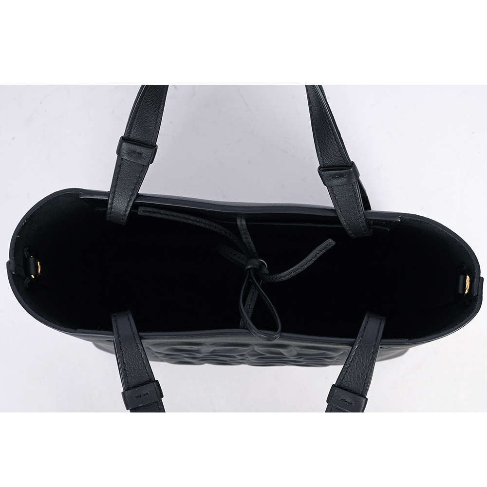 【LOEWE】Anagram 立體壓印牛皮迷你托特二用包(黑色) A717S74X05 1100