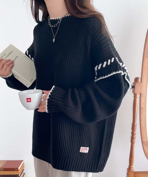 #預購 JAVA  2way 縫線 針織衫