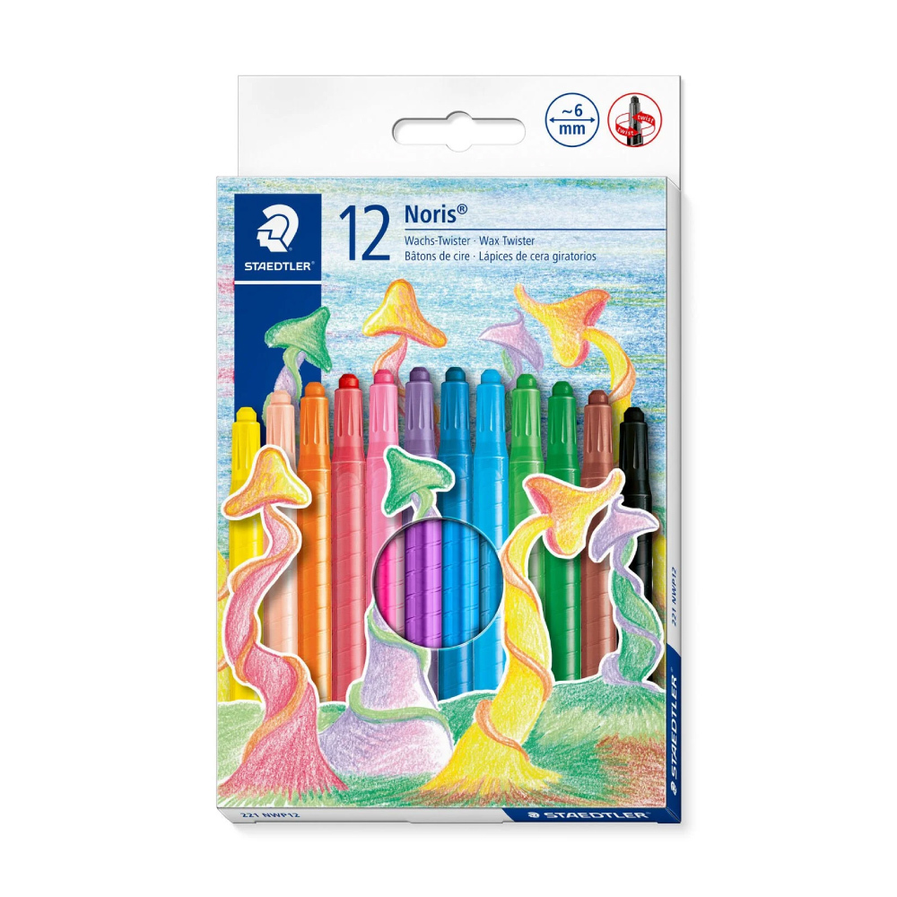 【STAEDTLER 施德樓】快樂學園 旋轉蠟筆12色組 MS221 NWP12