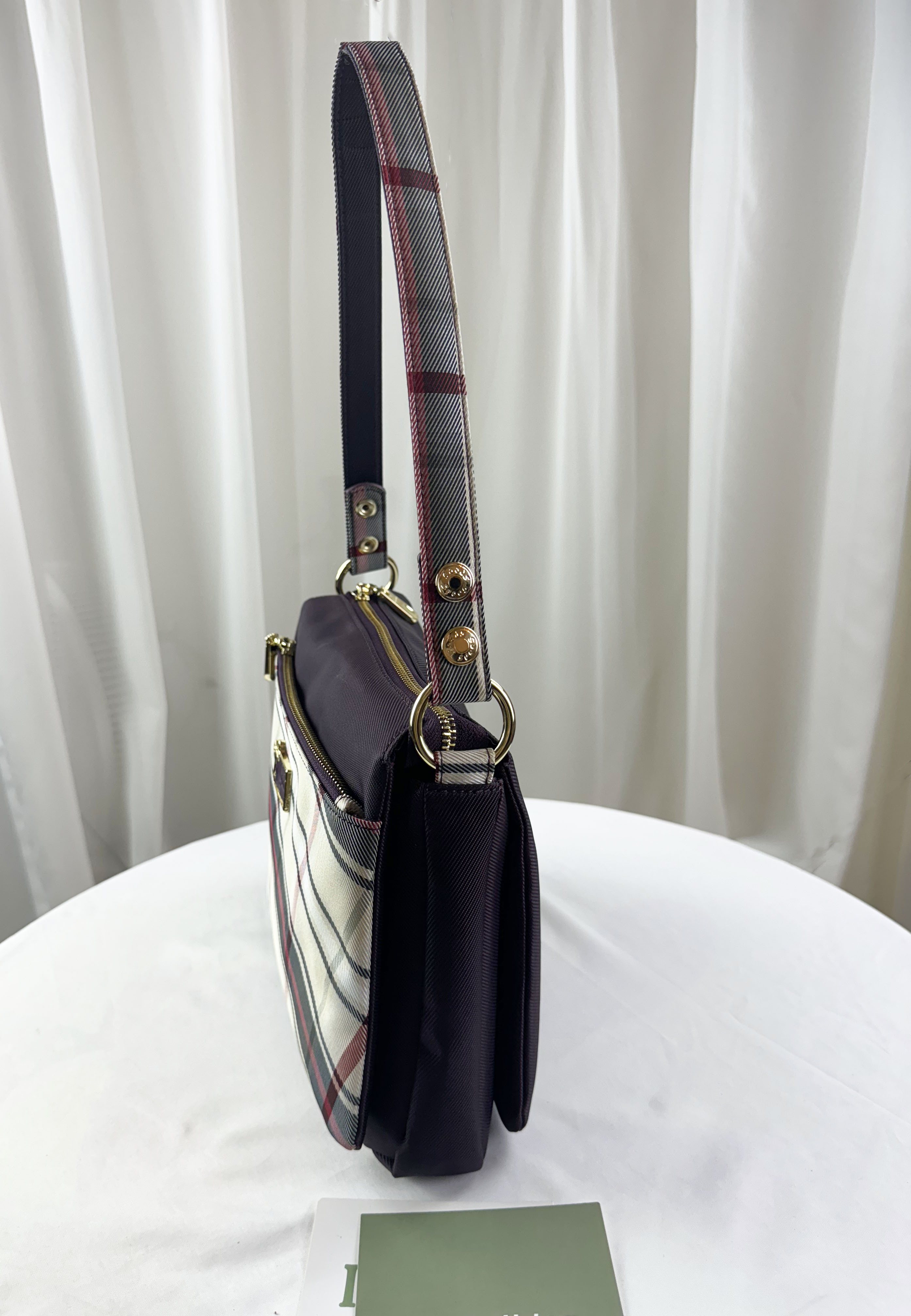 GOODS  紫格紋拼色防潑水肩背包 / 側背包 #29259