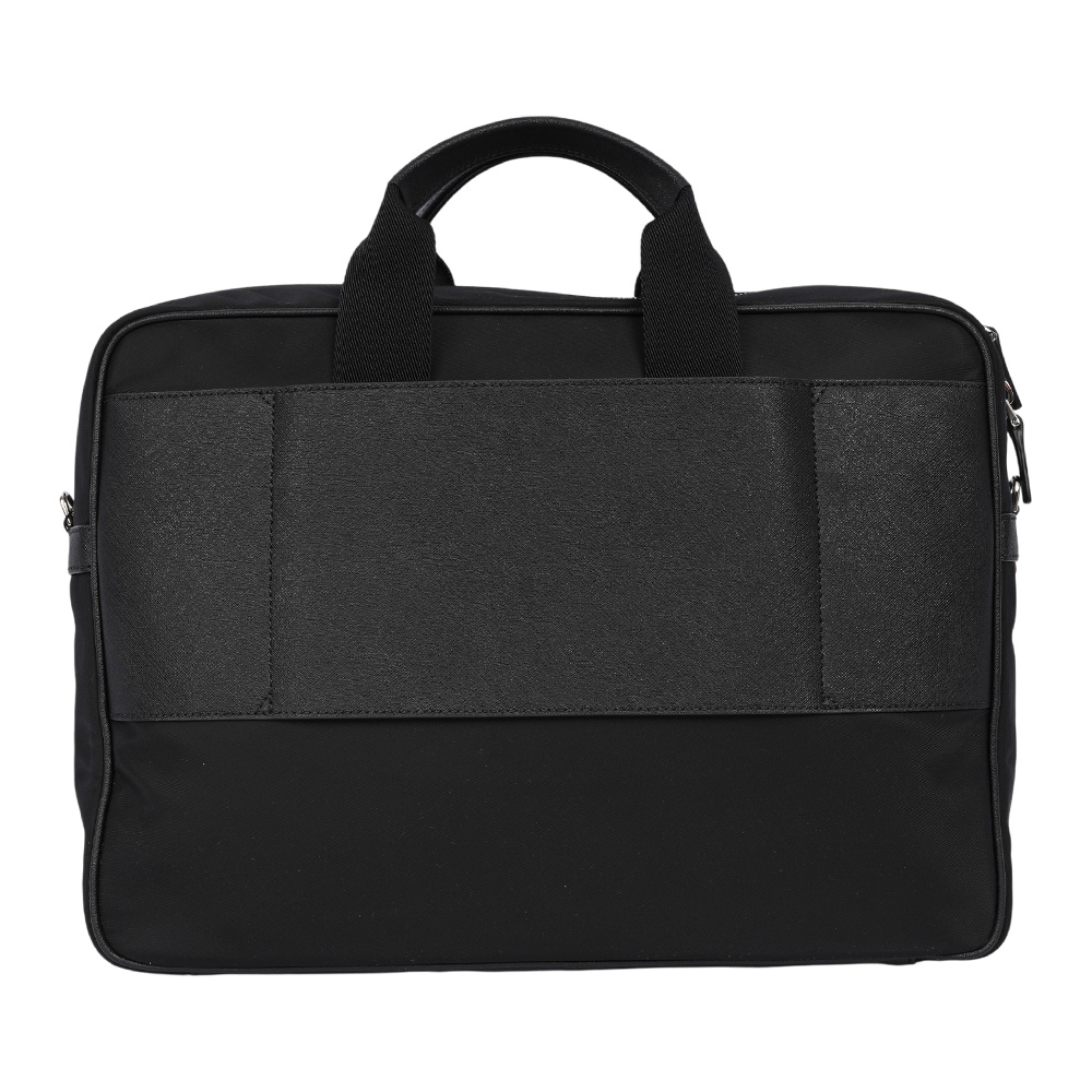 【BALLY】Nyck 浮雕橡膠標誌尼龍手提/斜背二用公事包(黑色) MAB00A NY076 U901P