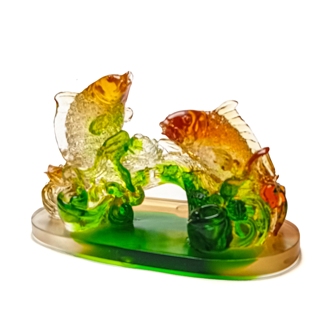 琉璃吉慶雙魚擺飾｜喜慶連連 豐收幸福的吉祥象徵