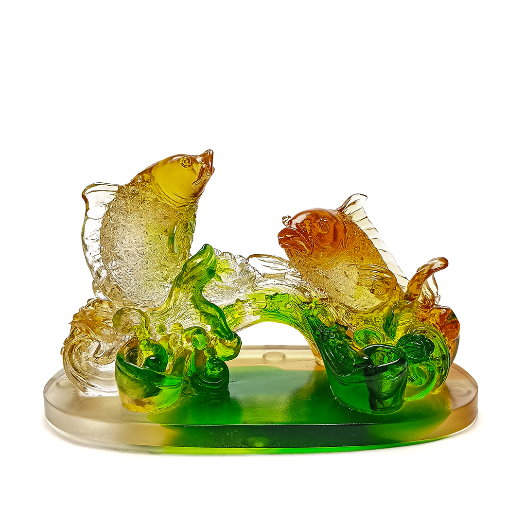 琉璃吉慶雙魚擺飾｜喜慶連連 豐收幸福的吉祥象徵