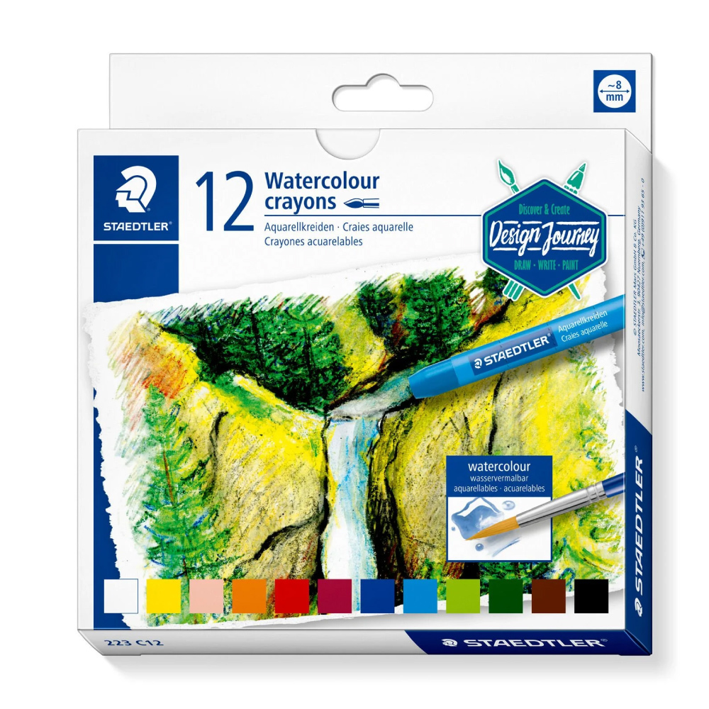 【STAEDTLER 施德樓】設計家水性蠟筆12色組 MS223 C12