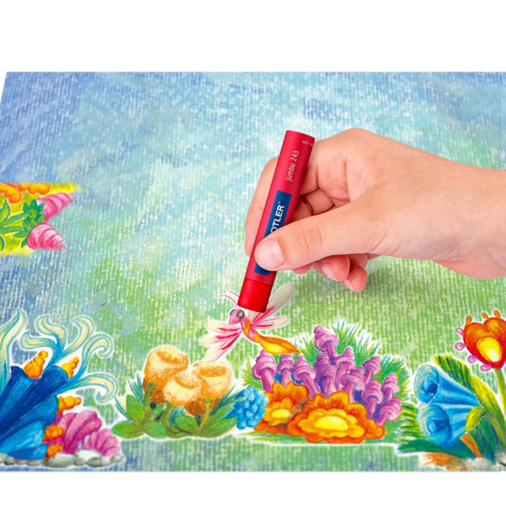 【STAEDTLER 施德樓】快樂學園 加寬型無毒粉蠟筆12色組 MS243 NC12