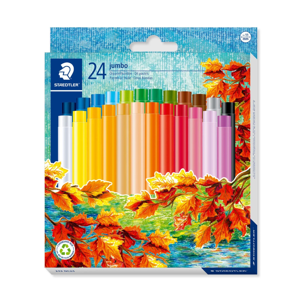 【STAEDTLER 施德樓】快樂學園 加寬型無毒粉蠟筆24色組 MS243 NC24