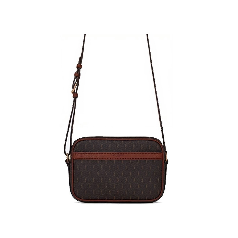 SAINT LAURENT YSL Le Monogramme Monogram帆布及滑面皮革相機袋