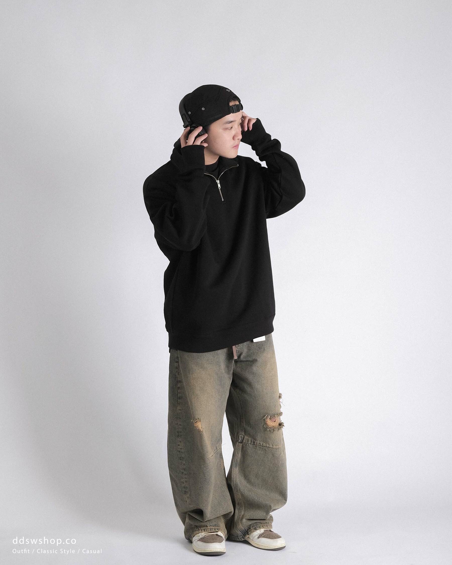 United Athle A/W 10.0oz. T/C 寬鬆半拉鍊運動衫