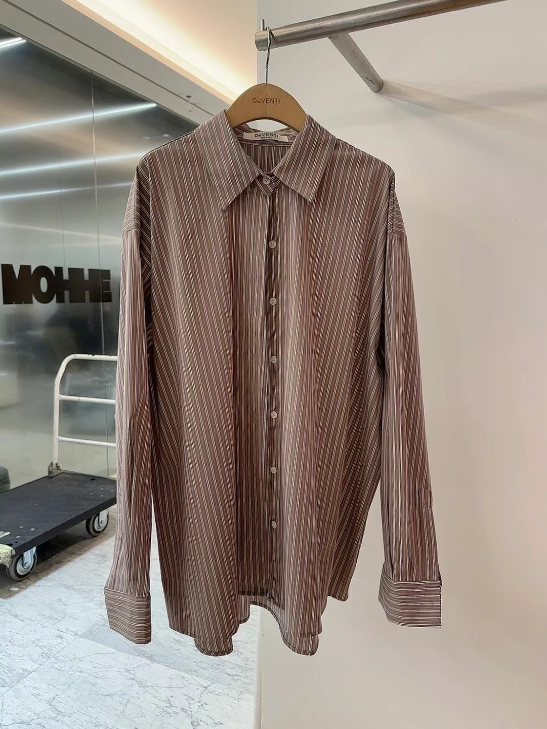 正韓𝜗𝜚FW 滑料條紋襯衫