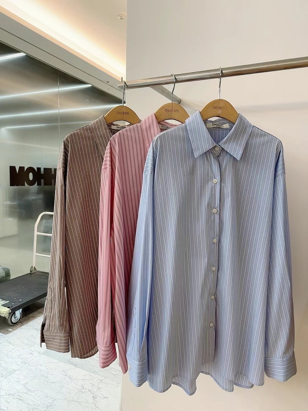 正韓𝜗𝜚FW 滑料條紋襯衫