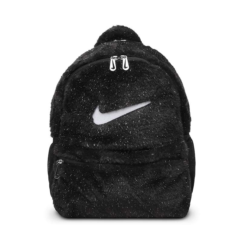 Nike 人造皮草後背包 (11L) 金蔥 後背包 黑 FZ1330-010 [台灣現貨]