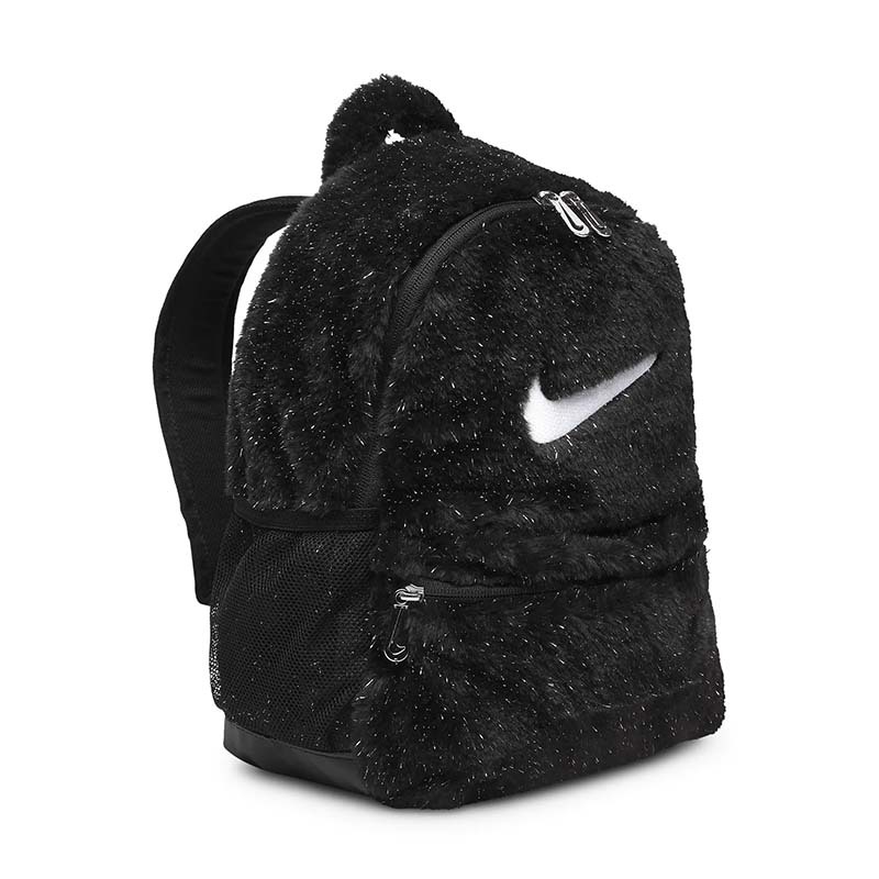 Nike 人造皮草後背包 (11L) 金蔥 後背包 黑 FZ1330-010 [台灣現貨]