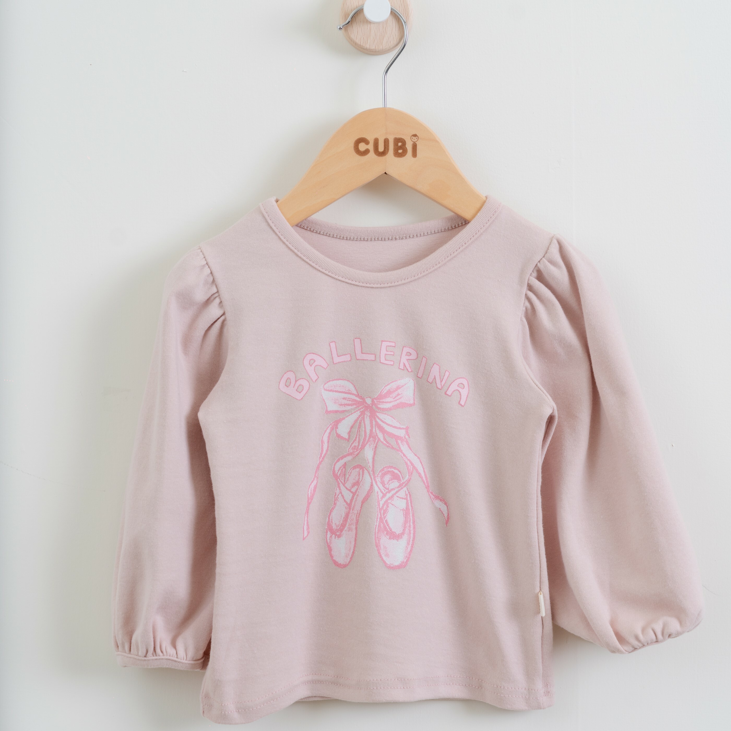 韓國 Aosta-秋款芭雷舞鞋上衣-粉