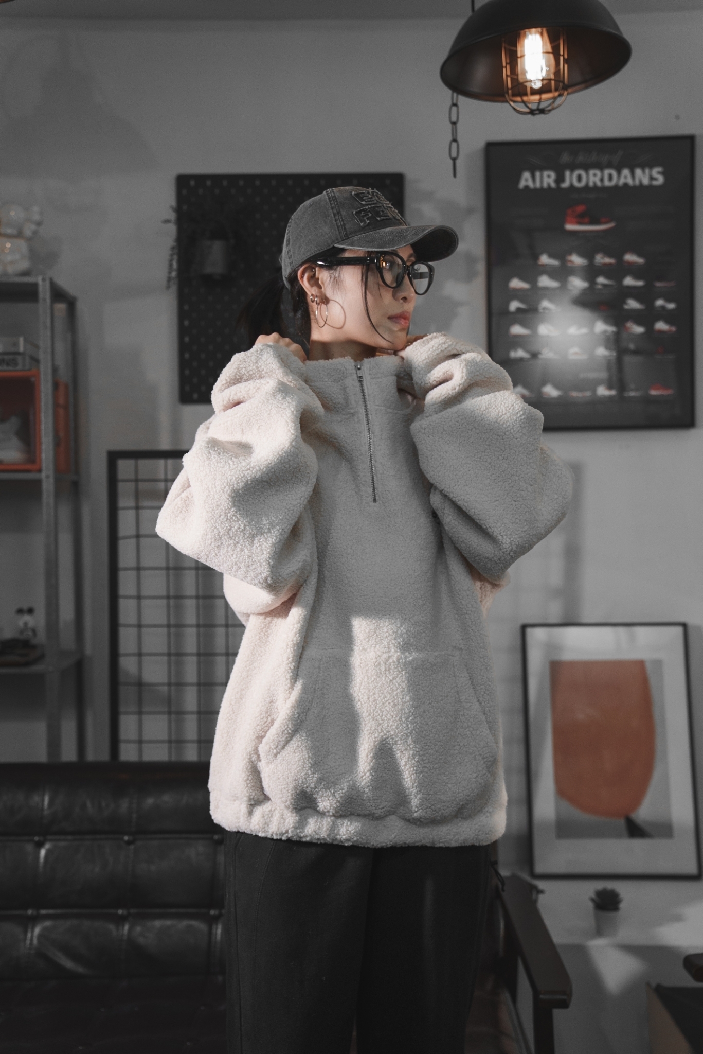 【Focus Store】現貨秒發 EGO FETCH Fleece Hoodie 沙色/灰色 搖粒絨衛衣 PH1-23FWTHD0035