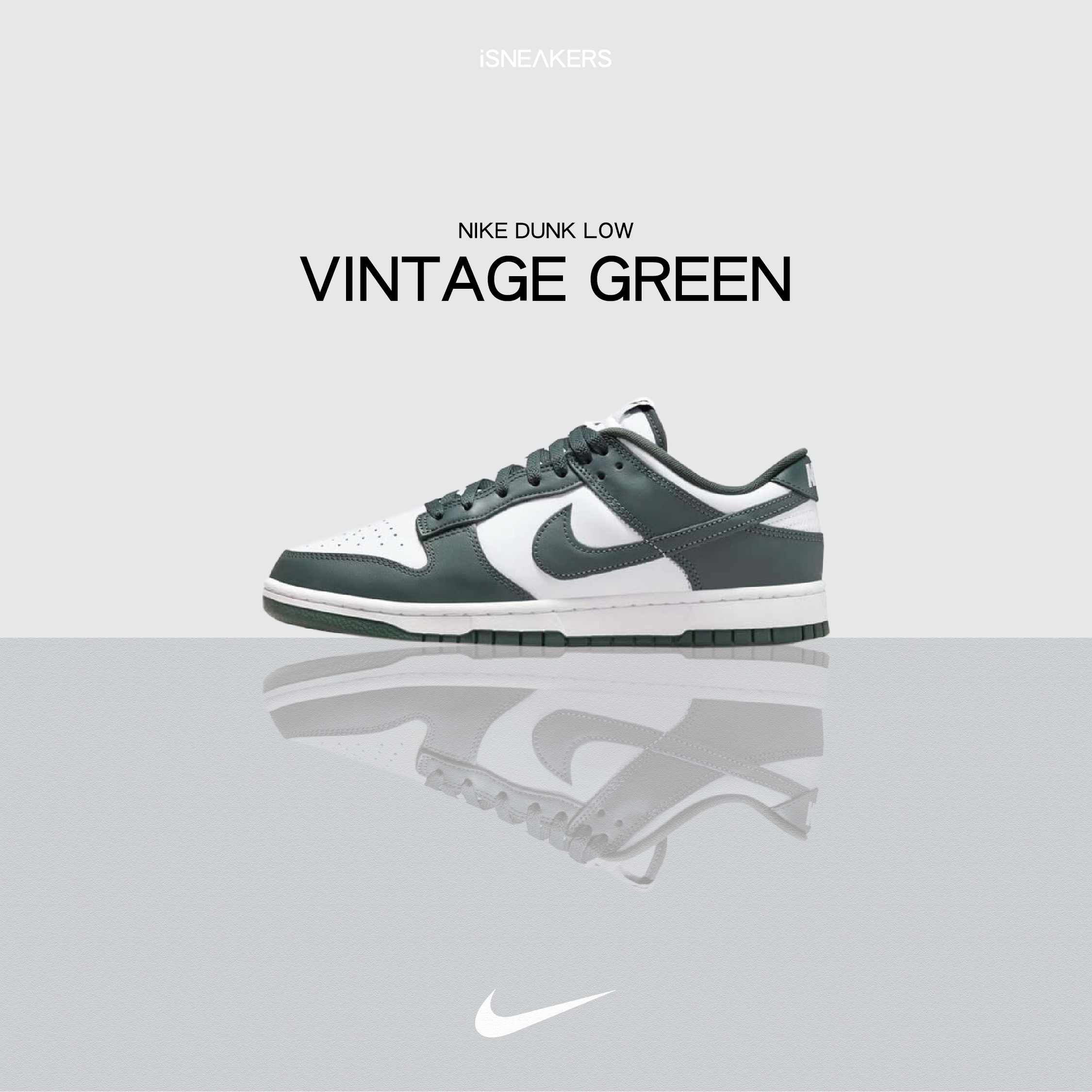 iSNEAKERS｜Nike Dunk Low "Vintage Green" 復古綠 DV0833-111