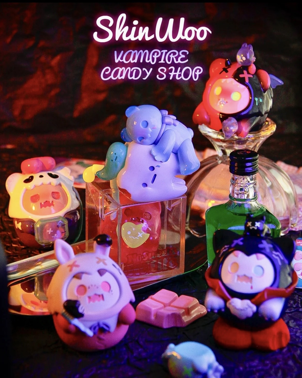 ShinWoo 幽靈熊 新品 吸血鬼糖果屋 AB盒 盲盒 公仔 玩具 正品
