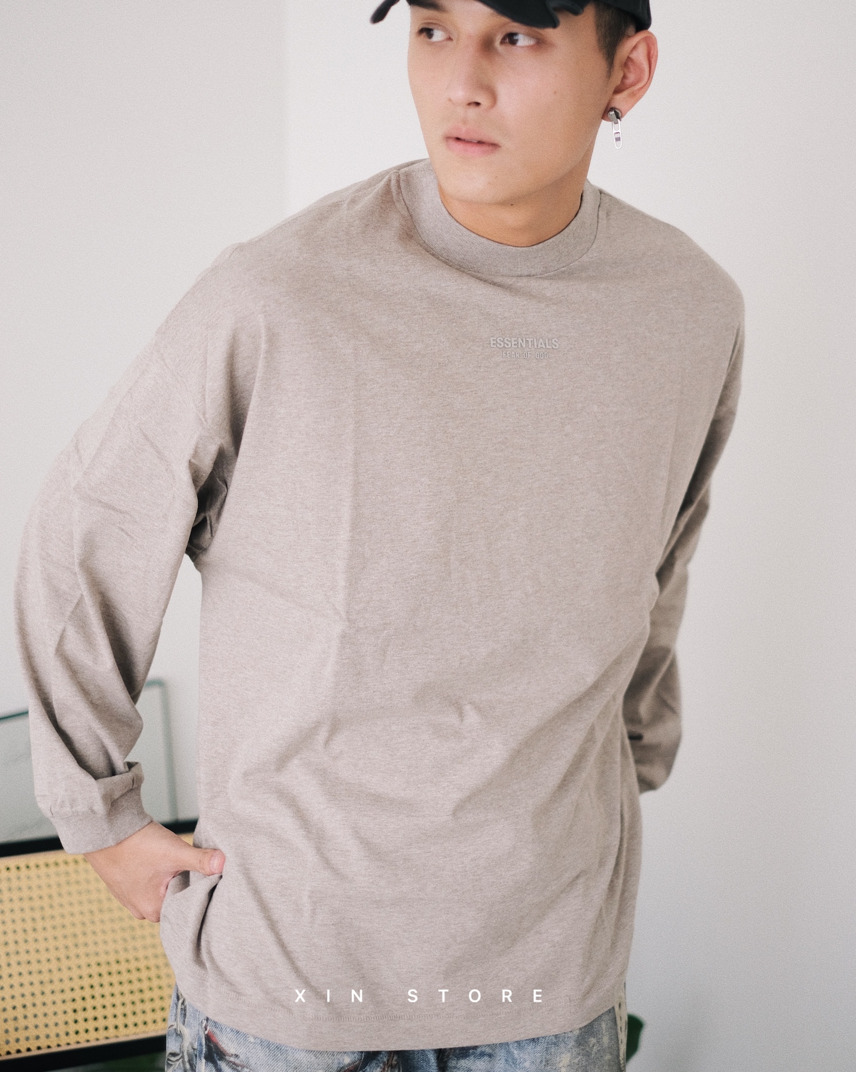 Essentials Fear Of God FOG 23AW 基本款 長袖 字體 落肩 薄長袖 四色