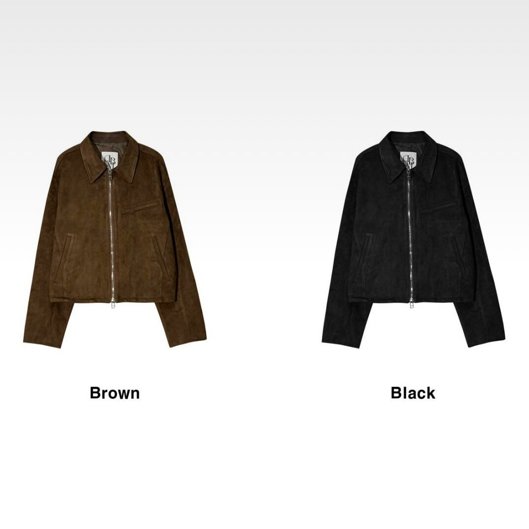 反領拉鍊猄皮褸 D.B.Y.M-044JK