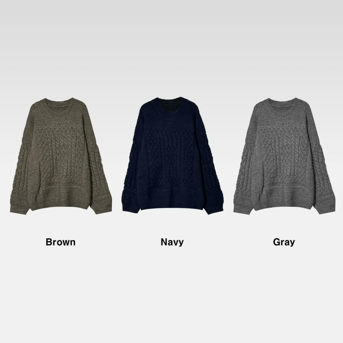 淨色圓領暗菱紋針織衫 D.B.Y.M-046T