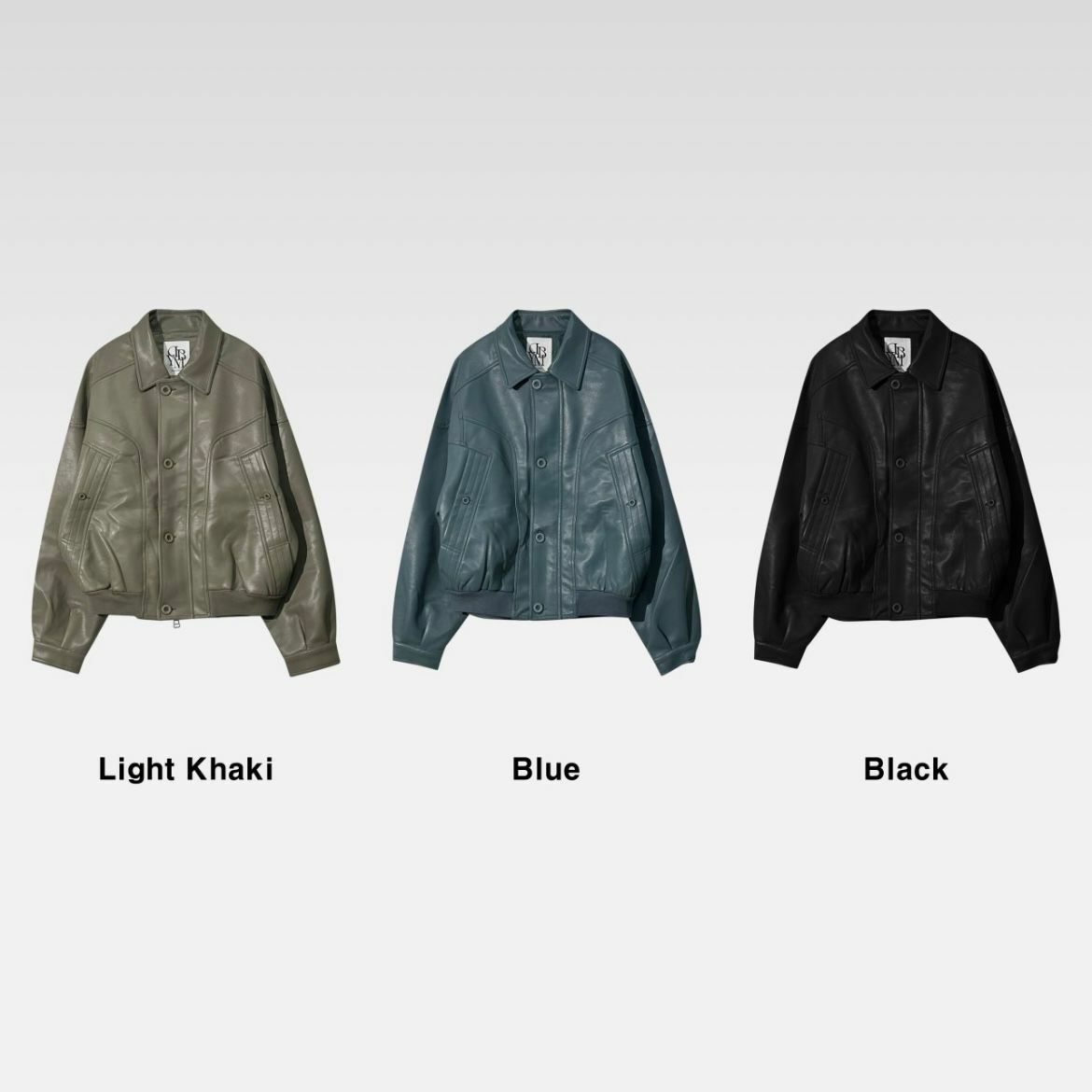 反領拉鍊合成皮褸 D.B.Y.M-049JK