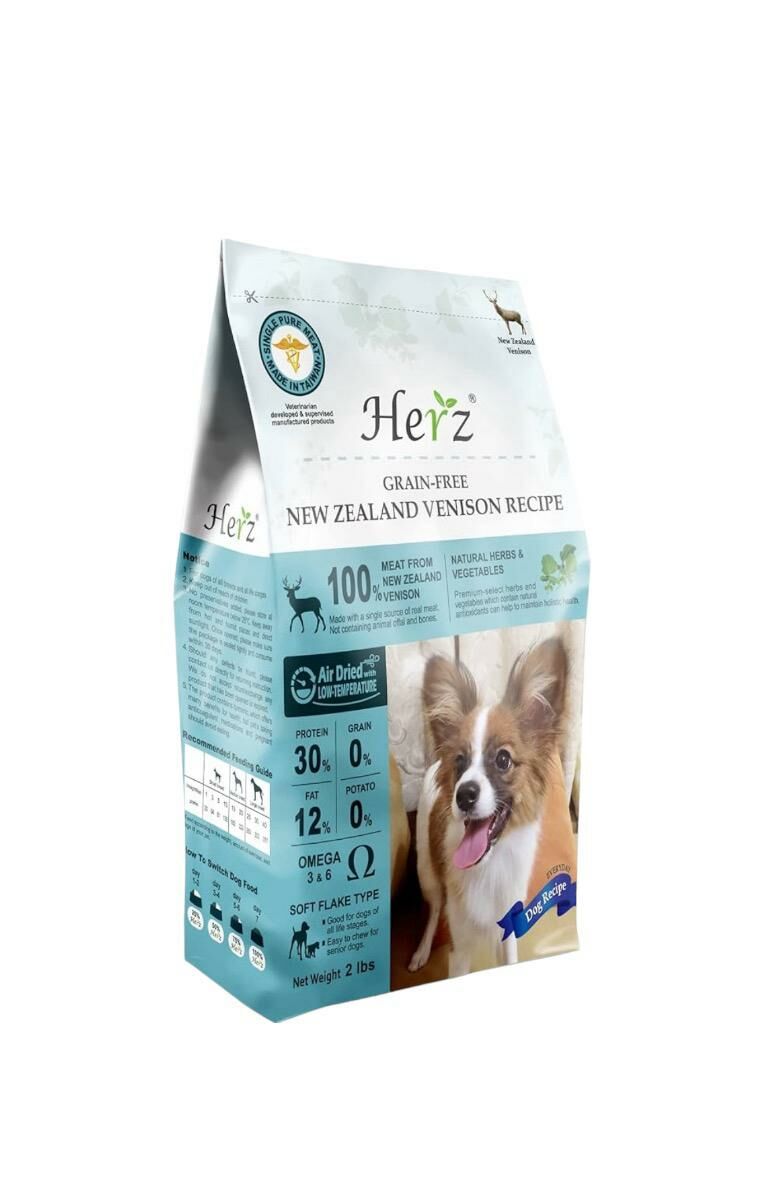 Herz 赫緻 – 無穀紐西蘭鹿肉風乾健康狗糧 6磅 (2磅 x 3)